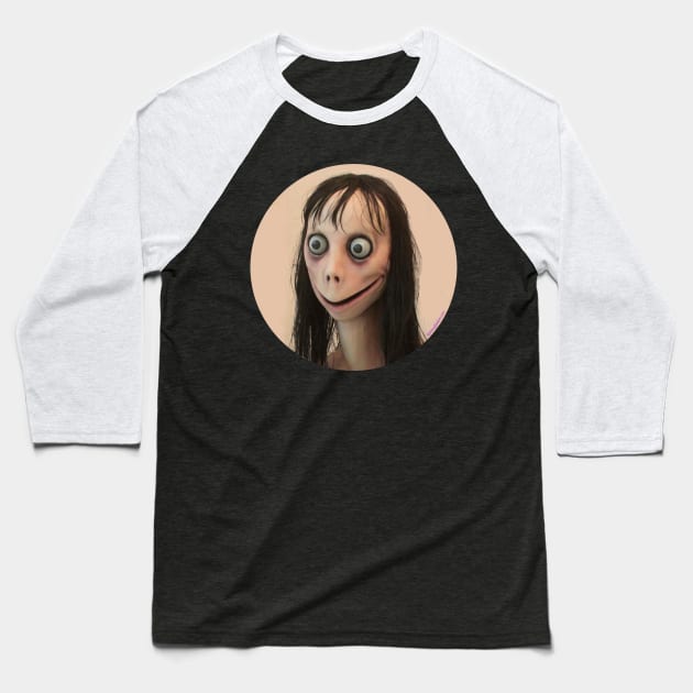 Momo Challenge - ahhhhhhhh Baseball T-Shirt by RainingSpiders